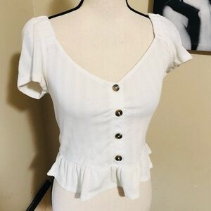 Sunset & Sixth Crop Peplum Top